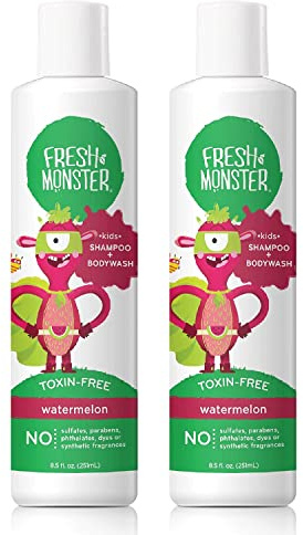 Fresh Monster 2-in-1 Kids Shampoo & Body Wash, Watermelon, 8.5 oz 2-Pack