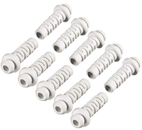 sourcing map 10pcs 4mm Dia Interne Manchon Cordon Protecteur Fil d'alimentation Démarrage Gaine Flexible PVC Passe-Cable Blanc