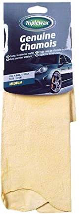 Triplewax Vera pelle di camoscio (media), ultra assorbente per un'asciugatura senza aloni