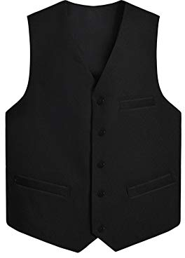 PengGengA Unisex Knopf Freiwillige Kellner Weste Ärmellose Jacke, Gastronomie, Service, Bar Schwarz 5XL