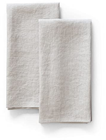 LK PureLife Geschirrtücher aus 100% reinem Leinen, steingewaschenes Flachs, extra weich, schnell trocknend, zur Nutzung als Küchentuch, Handtuch, 50,8 x 68,6 cm, 2er-Set, Naturfarben