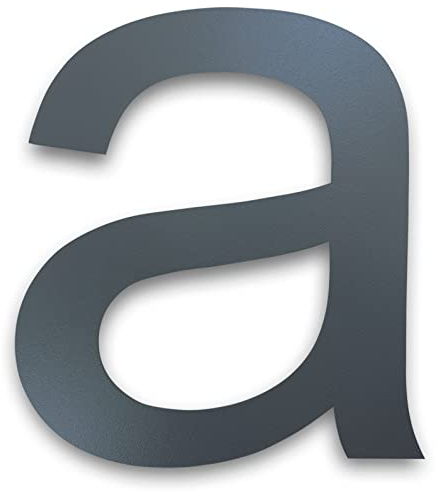 MOLVCE Hausnummer Anthrazit aus Edelstahl Höhe 15 cm, RAL 7016 Anthrazit Hausnummer Massivem Edelstahl Feinstruktur Pulverbeschichtet, Schrift Arial - Buchstabe a