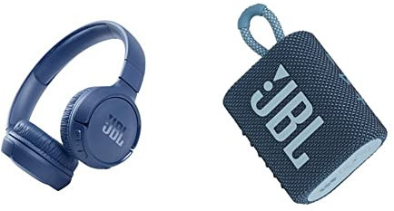 JBL GO 3 Speaker Bluetooth Portatile, Cassa Altoparlante Wireless con Design Compatto & Tune 510BT Cuffie On-Ear Wireless, Bluetooth 5.0, Pieghevole, Microfono Integrato