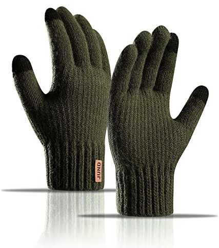AYPOW Winter Warm Knit Gloves - Thermal Fleece Lined Stretchy Touch Screen Slouchy Gloves for Men and Women's Outdoor Activities and Sports like Running, Cycling, Hiking, Driving, Working