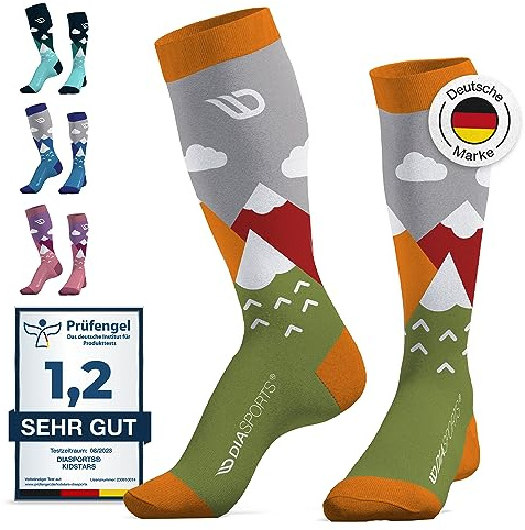 Diasports KIDSTARS Skisocken aus Merinowolle für Kinder - Atmungsaktive & Super Weiche Merino Skistrümpfe