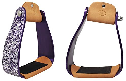 CHALLENGER Horse Western 51227PR Steigbügel aus Aluminium, abgeschrägt, 12,7 cm, Violett