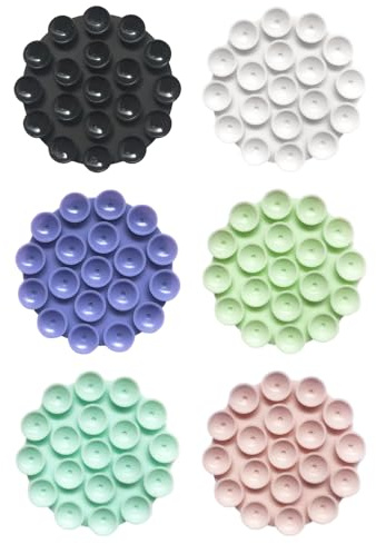 MAXQUU 6 ventose in silicone, supporto antiscivolo per cellulare, ventosa rotonda, supporto per cellulare, ventosa per auto, ventosa per smartphone auto, ventosa per power bank (nero, bianco, viola,