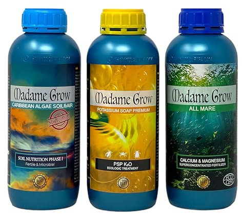 Madame Grow - Engrais naturel pour Croissance et Floraison - KIT MIMOSA 3 x 1 L - Idéal pour Toutes les Phases des Plantes