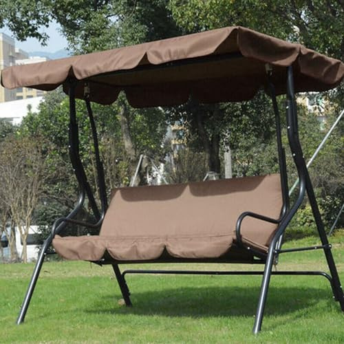 CARMOTTER Patio Garden Swing Chair Cushion,150cm Garden Swing Seat Cover Replacement, Waterproof Fabric, Fit for 3 Seater Swing Chair(Coffee)