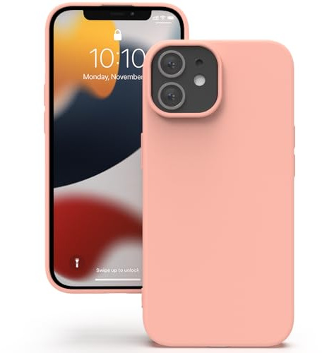 YATWIN Cover per iPhone 12 Mini, Custodia in Silicone Morbido con Tagli di Precisione per Fotocamera, Design Ultra Sottile, Protezione 360° con Bordi Rialzati, ‌Rosa‌