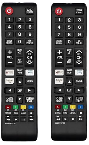 (2 Pack) Universal Remote for Samsung TV Remote Control with Netflix, Prime Video Rakute TV Button,Samsung Remote Controls for Smart TV LCD LED UHD QLED Uhd Hdtv 3D 4K 8K TVs All