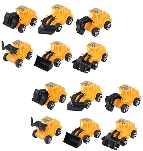 JOINPAYA Lot de 30 Pièces Jouets D'excavatrice Réalistes en Abs Articulations Mobiles, Décoration de Gâteau Véhicule de Chantier pour Fête D'garçon et Filles
