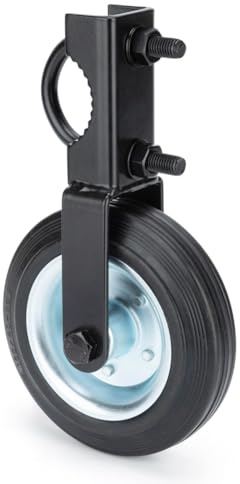 Eorleya 6 Inch Gate Wheel Gate Caster Kit Heavy Duty Gate Helper Wheel Gate Support Wheel for Chain Link Fence Swing Gate, Black
