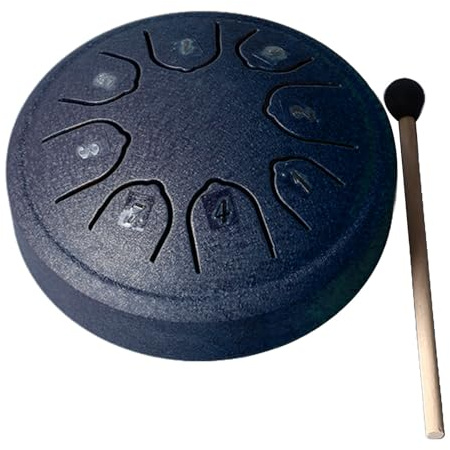 Carbon Drum 8 Tone C Key Tongue Drum, Steel Tongue Drum Hand Pan Drum mit Einzigartigem Ton für Erwachsene Kinder Anfänger (Navy blau)