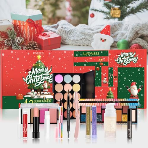 FantasyDay Xmas Make-up Sets Multifunktions Schminkkoffer Mädchen Makeup Geschenkset Kosmetik für Gesicht Augen Lippen - Schminke Kit mit Lidschatten Palette Lippenstift Concealer Puder Rouge Mascara