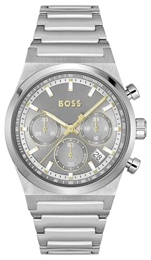 BOSS Chronograph Quarz Uhr für Herren Kollektion Candor Chrono - Erhältlich mit Edelstahl-, Leder- oder Silikonarmband