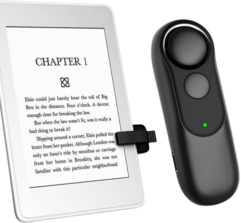 ALINUOYQ RF Remote Control Page Turner for Kindle Paperwhite Oasis Kobo eReaders Accessories, Page Turner Clicker for Kindle for Android iOS Phones Tablet Reading Novels Comics Taking Photos