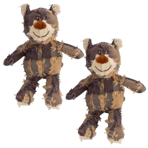 Hundespielzeug Unzerstörbar - 2 Stück Hundespielzeug Unkaputtbar, 30cm Unbreakable Mighty Plüsch Squeaky Bear Kauspielzeug für Hund, Unbreaka Bear Hund Interaktives Kuscheltier für Aggressive Kauer