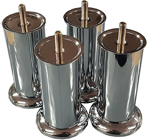 Home Furnishings R Us Luxury Quality Chrome Legs Furniture Feet for Beds - Sofas - Chairs Stools 50mm-120mm M8 T Nuts (4, 120MM)