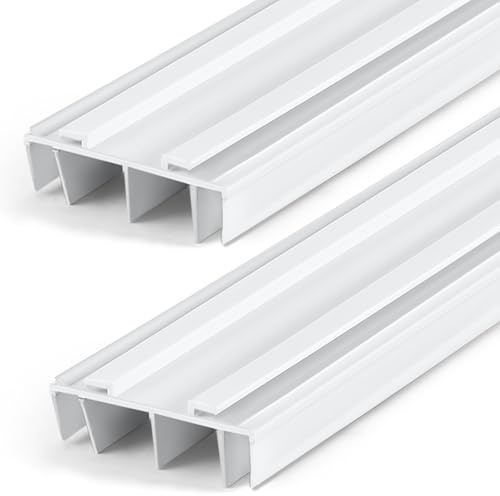 Pangda 2 guarnizioni in vinile bianco da infilare sotto la porta, lunghezza 91,4 cm, larghezza 4,5 cm, adatte per soglie, guarnizione di ricambio Kerf resistente alle intemperie, ideale per la casa