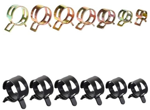 10 Stück 6 mm-20 mm zur Auswahl, Kraftstoff-Federklemme, Vakuum-Silikon-Schlauchklemme, Auto-Federklemme, Kraftstoff-Wasserschlauch-Rohrklemme(Black 15mm)