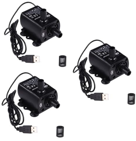 SUPVOX 3 Pièces Pompe à Eau Distributeur Petite Pompe Submersible Piscine Manuel Buse Dirigé Sans Fil Fontaine à Air Usb Mini Eau Fonctionnalité Sans Brosse Plastique Black