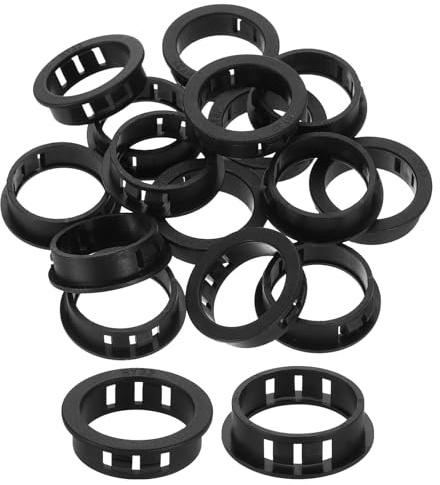 sourcing map 30Pcs Round Cable Snap Bushing Grommets, 1-1/4(32mm) Black Snap in Cable Grommet Protector for Locking Tube Hose Wire Cord