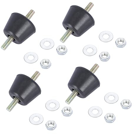 PRETYZOOM Base Amortiguadora de Goma Negra para Reducción de Vibraciones 4 Piezas, a Prueba de Golpes y Resistente para Aire Acondicionado Mini Split
