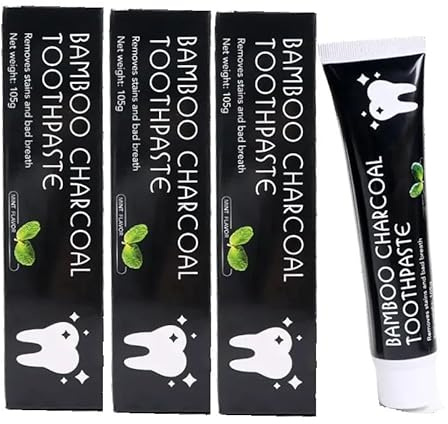 ISMA aktiverar bambukoltandkräm, tandblekande tandkräm, naturligt blekande tänder, 105 g vardera, mintsmak, 3-pack