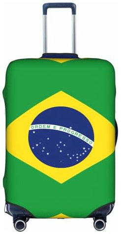 XZDZWK Kofferhüllen mit brasilianischer Flagge, kratzfest und staubdicht, mit personalisiertem Design für Reisen, Business und Outdoor, weiß, M
