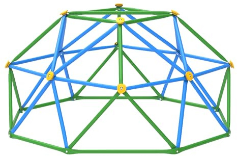 Gardenature 6FT Climbing Dome for Kids 3-8, Jungle Gym for Indoor and Outdoor, Geometric Dome Climber Supporting 440 Lbs Anti-Rust Metal Play Structure, Kids Gift Toys, ASTM Approved, Blue & Green