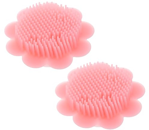 LOLIPPYY 2pcs Scalp Scrubber Silicone Brush for Newborns Double-Sided Gentle Massager with Soft Silicone Bristles Ergonomic Non-Slip Handle for Bath Cradle Cap Relief and Hair Care