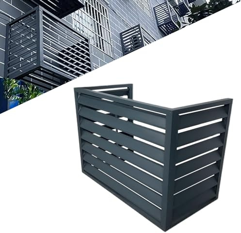 Utomhus luftkonditioneringsskydd värmepump brusreducering skärm integritet staket för HVAC 45° lutande galler väderbeständig elegant fasadskydd