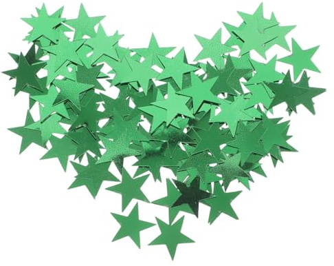ROMISBABA Confetti Stelline Metallizzate Verde in PVC Decorazioni Tavolo Brillanti Forma di Stella per Feste Matrimoni Art Glitter Scintillanti per Eventi e Palcoscenico