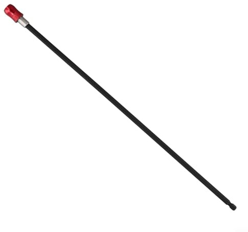 Sawhamale Varilla de extensión magnética de 6,35 mm para taladros eléctricos, Adaptador de vástago Hexagonal de Cambio rápido de Acero Inoxidable, 350 mm/400 mm de Longitud, Rojo (400 mm)