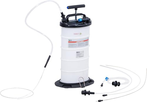 BGS 3155 | Druckluft-Bremsenentlüfter und Ölabsauggerät | 9,5 l | pneumatisch / manuell | Saugschläuche Ø 9,8/8,0/6,7/4,5 mm | Silikon-Schlauch mit Ventil