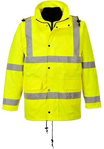 Portwest Herren Hi-Vis 4 in 1 Safety Traffic Jacke, Wasser abweisend (Medium) (Gelb)