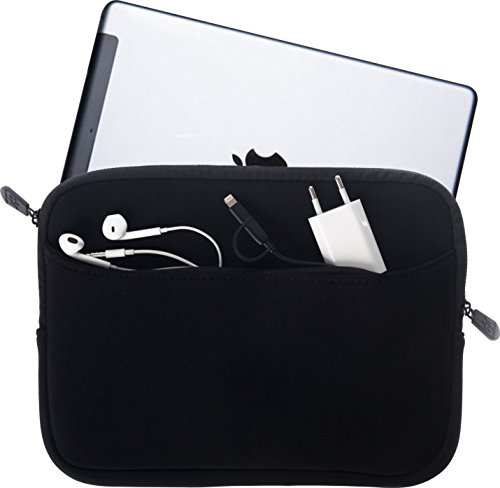 Honju DarkRoom Néoprène poche pour 11,6 Tablet/Notebook/Netbook/Laptop/Ultrabook - noir [Grand sac avant| Fermeture éclair | Doublure intérieure douce] (Apple, Samsung...) - 88012