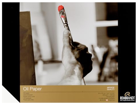Rembrandt Professionelles Ölmalpapier Block | 300 g/m², 10 Blatt | Vollständig präpariertes Papier | 24 x 32 cm