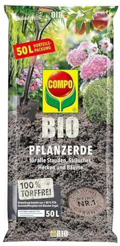 COMPO Terriccio biologico senza torba per tutte le piante perenni, siepi, cespugli e alberi, 50 l