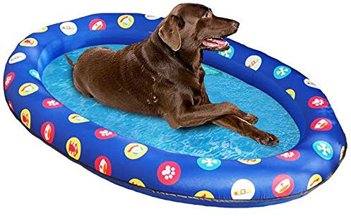 Nobranded Galleggiante per Cani, Piscina Gonfiabile Portatile con Lettino Gonfiabile, Giocattolo da Spiaggia Gonfiabile, per Cani di Piccola e Grande Taglia (B)