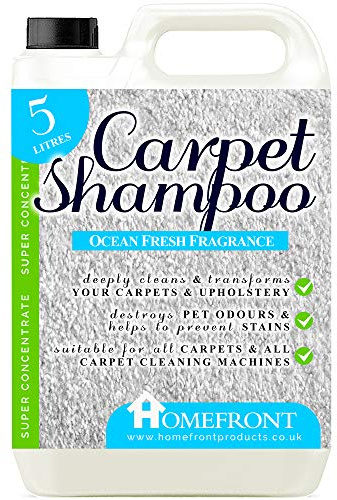 Homefront Carpet Shampoo - Deeply Cleans Carpets to Remove Stains and Odours - Suitable for all Carpet Cleaning Machines - Ocean Fragrance (5 Litres)