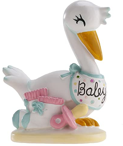 dekora - Decorazioni Batterismo Cicogna Baby - 10 cm