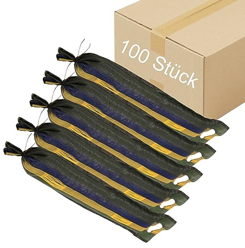 Miko® 100 st. Sandsäckar, silosäckar, högvattensskydd, silosandsäckar ofyllda, vattenbarriär 25 x 100 cm NY med dragband och bärflikar, fyllningsbar med sand eller grus, UV-resistent