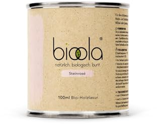 BIOOLA® colour - 100% natürlich-biologische Lasur für Kinderspielzeug sowie Holz und Möbel im Wohn- & Schlafbereich - vegan & plastikfrei - Steinrosé, 100 ml