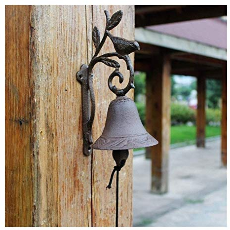 AKSHVA Türglocke Gusseisen antik wandglocke Eisen Türklingelgarten Garten Eisen Fronttür Glocke Rustikale Begrüßungstür Dekorative Wand Vintage Design Eingang Veranda Outdoor Zeichen