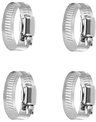 Collier de Serrage en Acier Inoxydable, 4 Pcs Tuyau Clips Réglable et Ajustable, 21-38mm