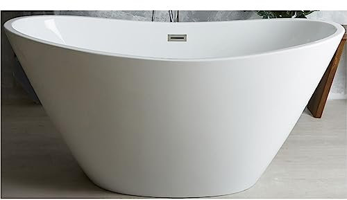 Milano Irwell White 1600mm x 750mm Double Ended Freestanding Slipper Bath Waste Chrome Overflow