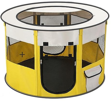 Haustierbett Hundebett Katzenzelt, Hundehaus, Haustierzelt, Atmungsaktives Hundezelt Für Drinnen Und Draußen, Weiches, Bequemes Haustier-Schlafzelt Katzenbett Tierbett ( Color : Yellow , Size : 90*90*
