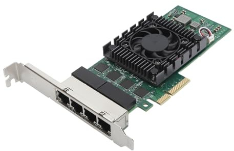 Tarjeta de Red PCIe Gigabit de 4 Puertos, Adaptador LAN Ethernet PCI Express 2.1 X4 1000/100Mbps con Chip I211, Tarjeta Ethernet Nic de Cuatro Puertos RJ45 para Win, Linux,